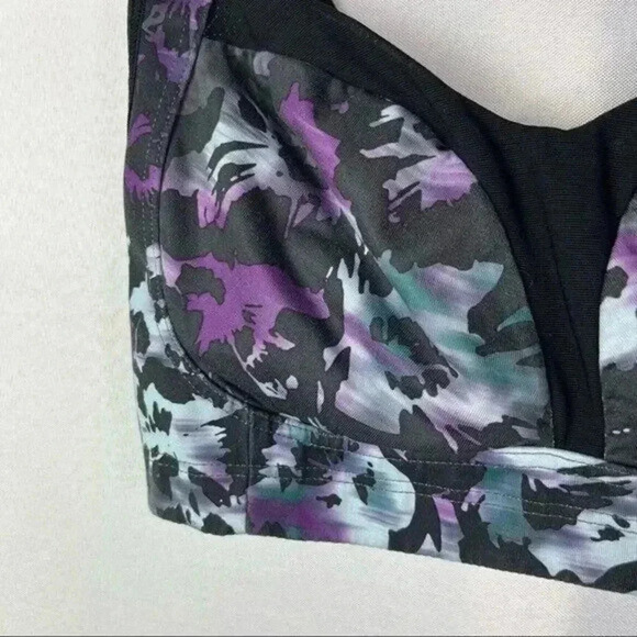 Lululemon Ta Ta Tamer III Biggie Fleur Sombre Caspian Blue Black Sports Bra 4 - Picture 4 of 4